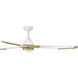 Aileron 60 inch Matte White with Heritage Brass with Matte White Blades Smart Fan