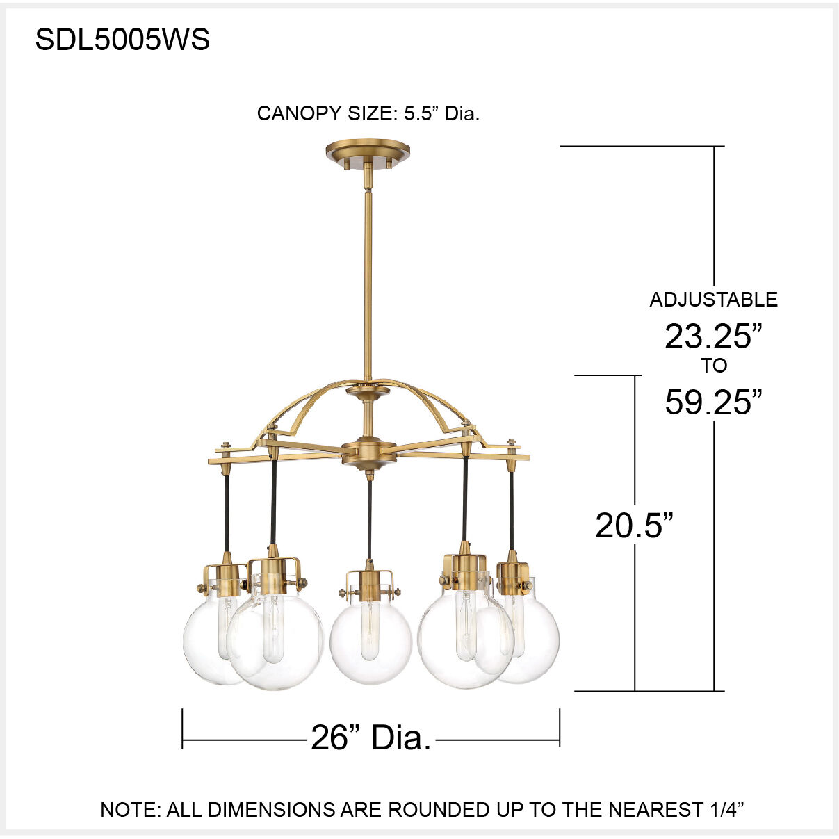 Sidwell 5 Light 26 inch Weathered Brass Chandelier Ceiling Light