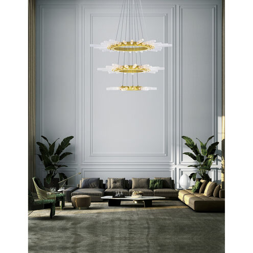 Collar LED 48 inch Satin Gold Chandelier Ceiling Light