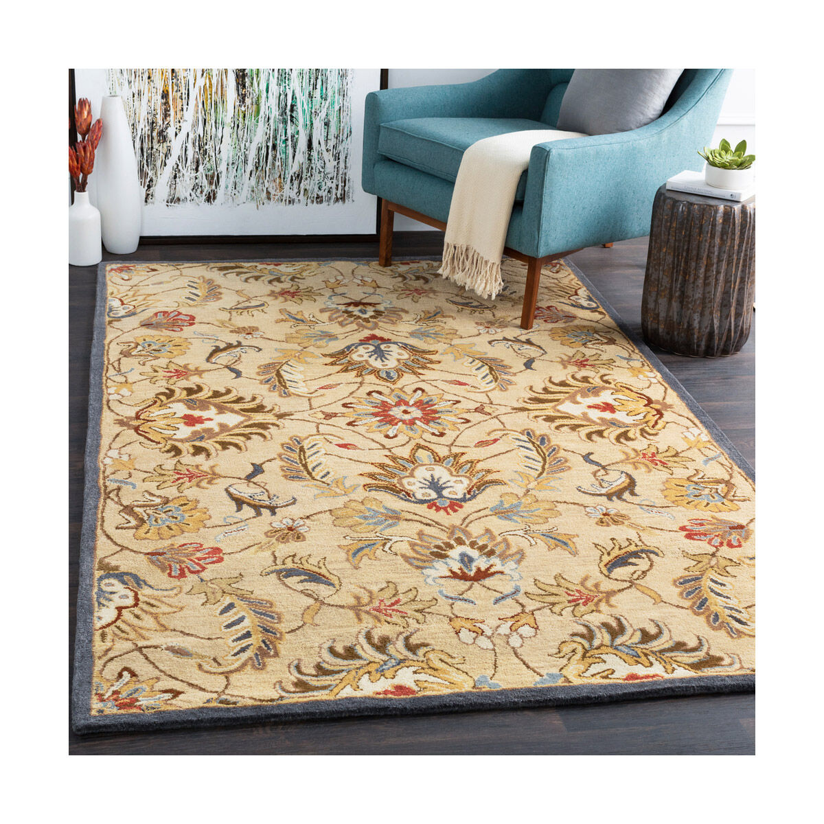 Caesar 117 inch Butter/Tan/Burnt Orange/Camel/Charcoal Rugs, Wool
