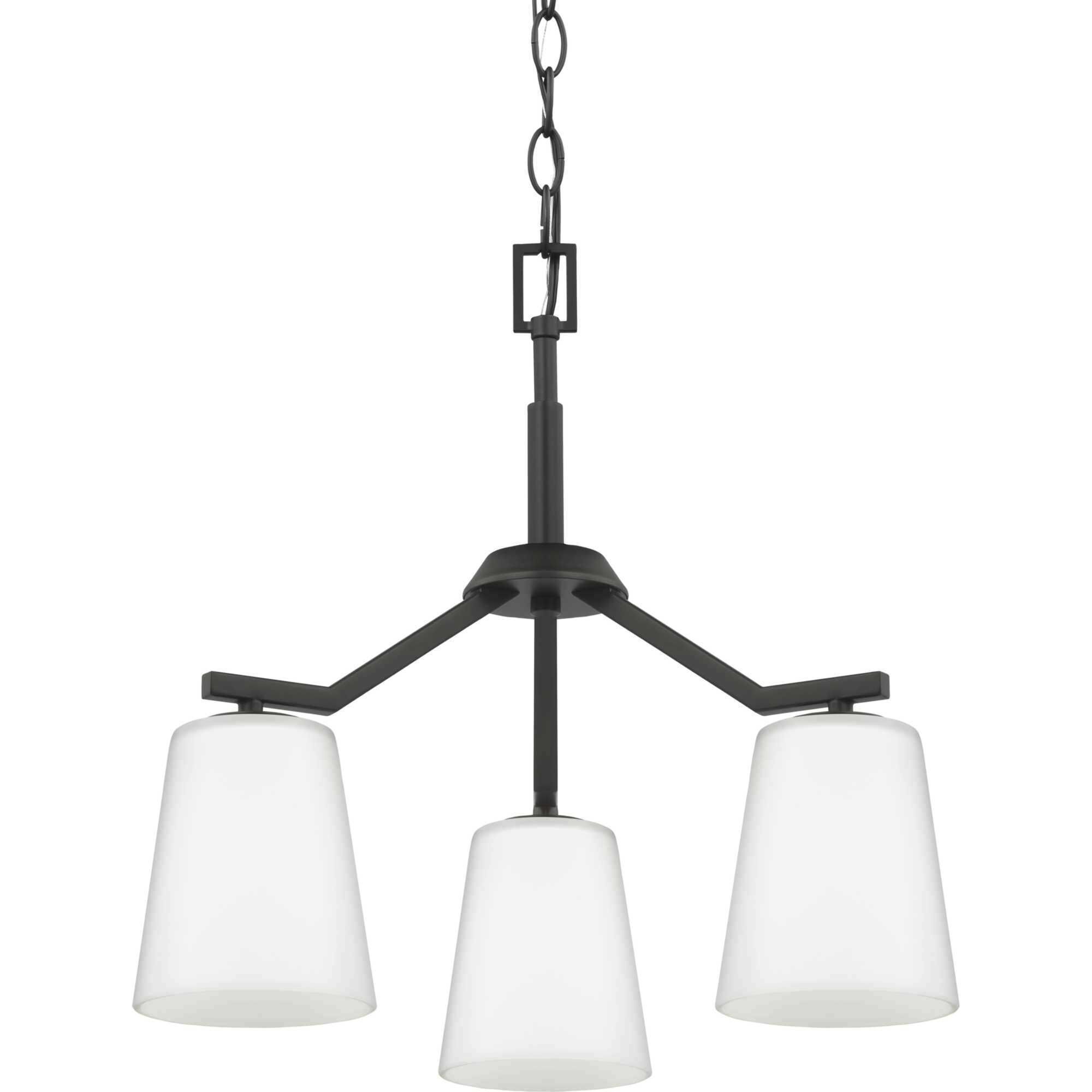 Vertex 3 Light 18 inch Matte Black Convertible Chandelier Ceiling Light