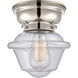 Aditi Small Oxford LED 7.5 inch Polished Nickel Flush Mount Ceiling Light in Seedy Glass, Aditi