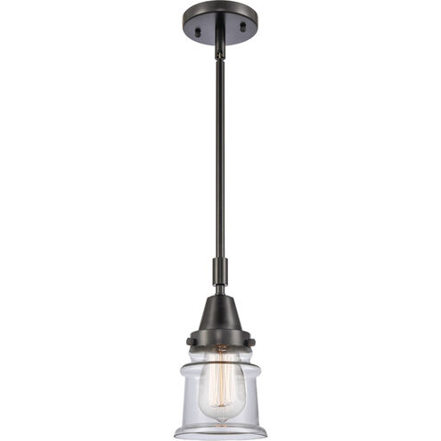 Franklin Restoration Small Canton LED 7 inch Matte Black Mini Pendant Ceiling Light in Clear Glass