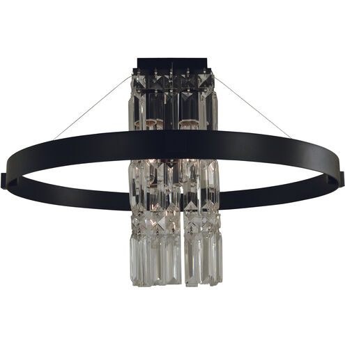 Iris 5 Light 21 inch Brushed Brass with Matte Black Semi-Flush Mount Ceiling Light