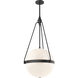 Alora Mood Harmony 4 Light 17.5 inch Matte Black Pendant Ceiling Light in Glossy Opal Glass