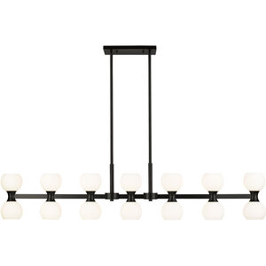 Artemis 14 Light 60 inch Matte Black Linear Chandelier Ceiling Light