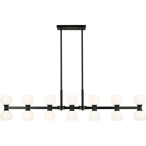 Artemis 14 Light 60 inch Matte Black Linear Chandelier Ceiling Light
