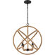 Marina 4 Light 22.75 inch Natural Black Chandelier Ceiling Light