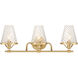 Candler 3 Light 24 inch Warm Brass Bathroom Vanity Light Wall Light