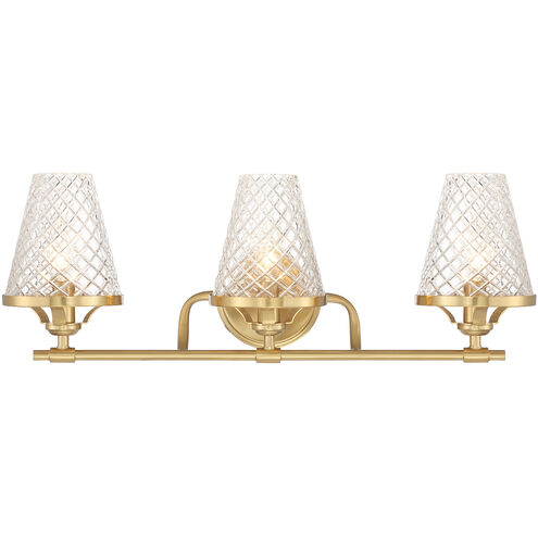 Candler 3 Light 24 inch Warm Brass Bathroom Vanity Light Wall Light