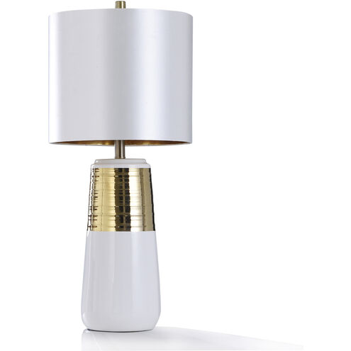 Almanzi 30.5 inch 150.00 watt Gold Foil Table Lamp Portable Light