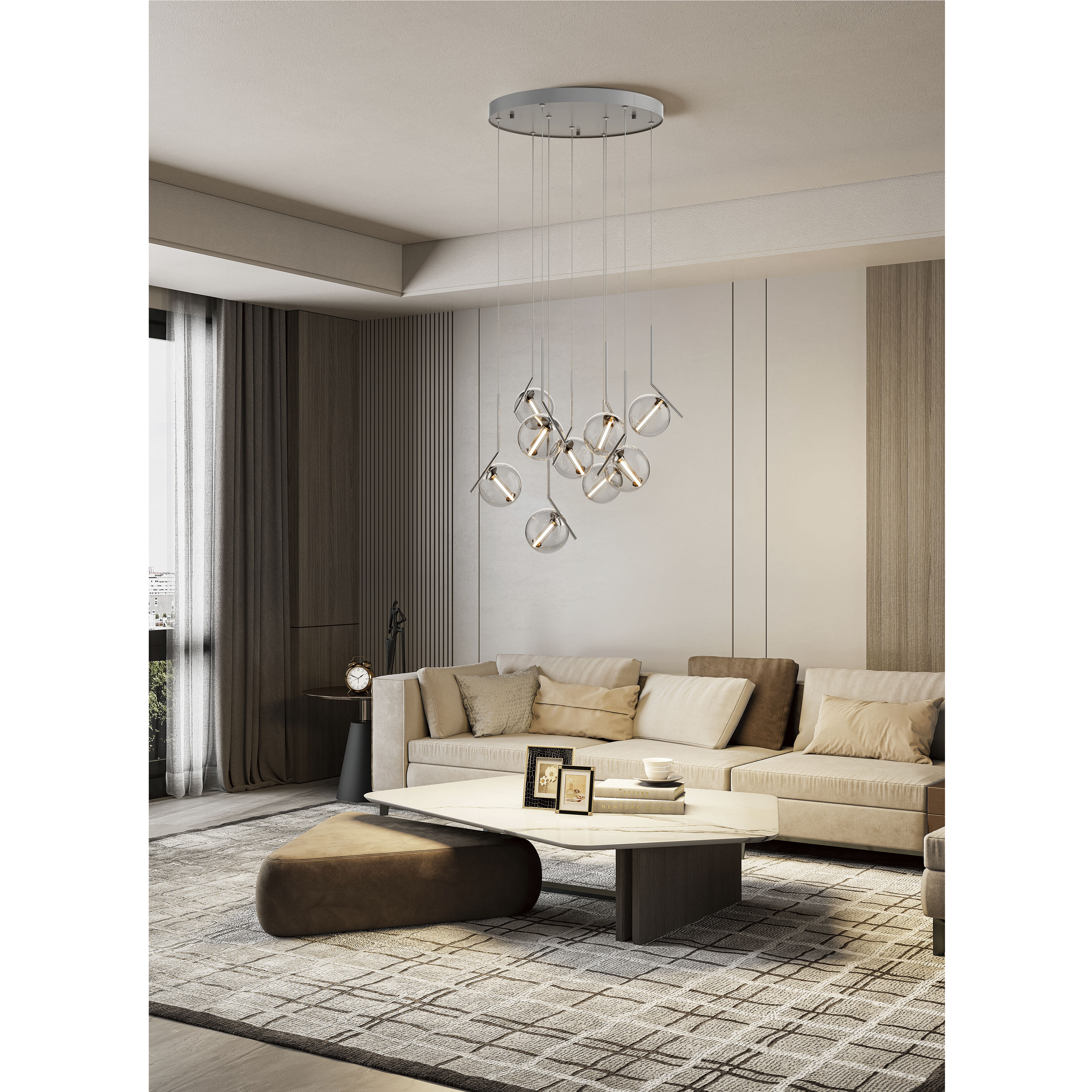 Vetri LED 23.62 inch Chrome Chandelier Ceiling Light