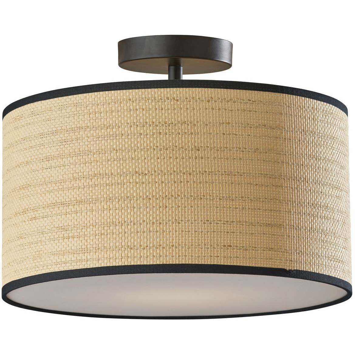 Adesso 4009 01 Harvest 15 inch Black Flush Mount Ceiling Light
