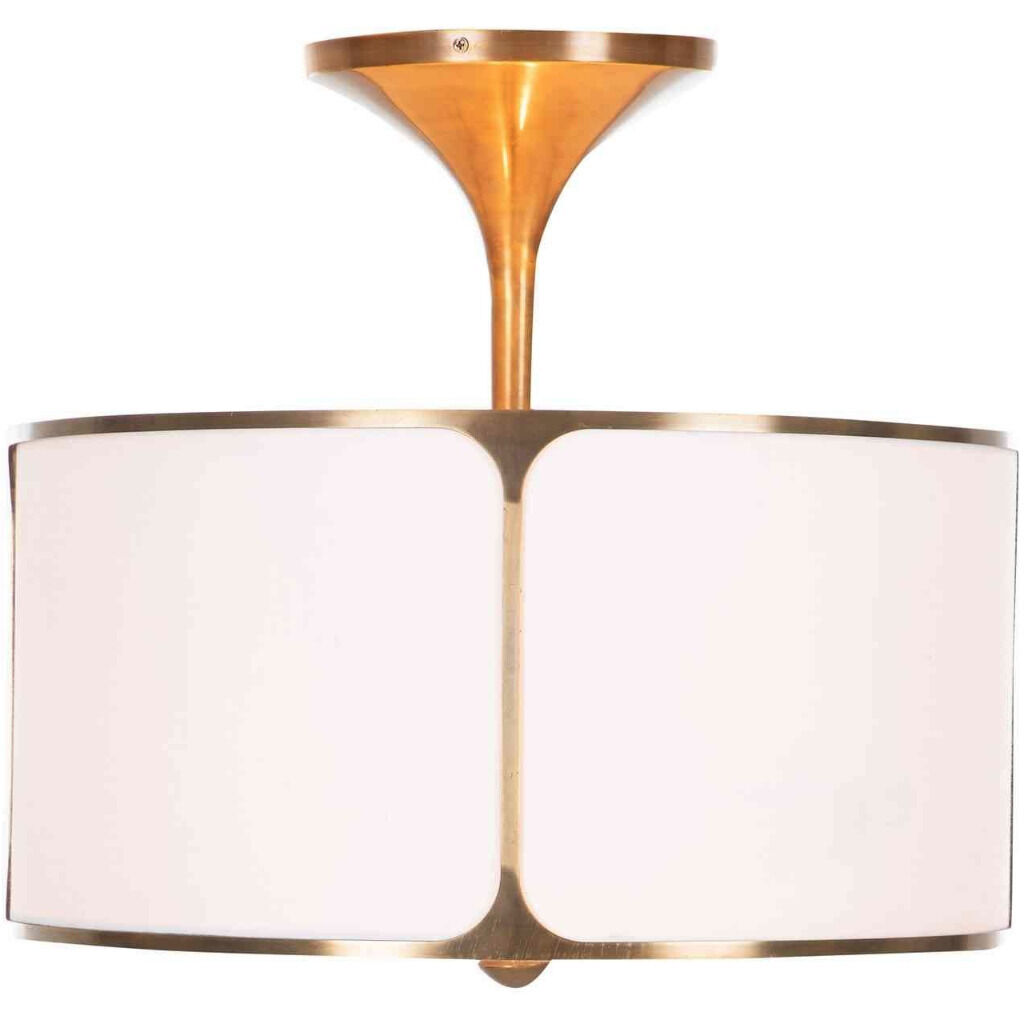 Dove 2 Light 20 inch Aged Bronze / Salt Linen Semi-Flush Mount Ceiling Light