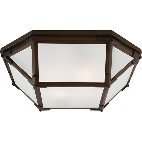 Suzanne Kasler Morris 2 Light 15.5 inch Antique Zinc Flush Mount Ceiling Light in Frosted Glass