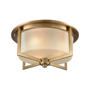 Alonzo Pl 3 Light 15 inch Satin Brass Flush Mount Ceiling Light