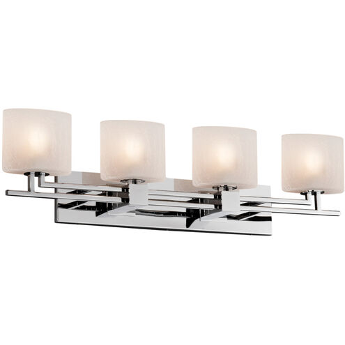 Fusion 4 Light 36.5 inch Polished Chrome Bath Vanity Light Wall Light in 2800 Lm LED, Oval, Ribbon Fusion