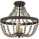 Menard 3 Light 18 inch Fossil Stone Convertible SemiFlush/Pendant Ceiling Light, Convertible
