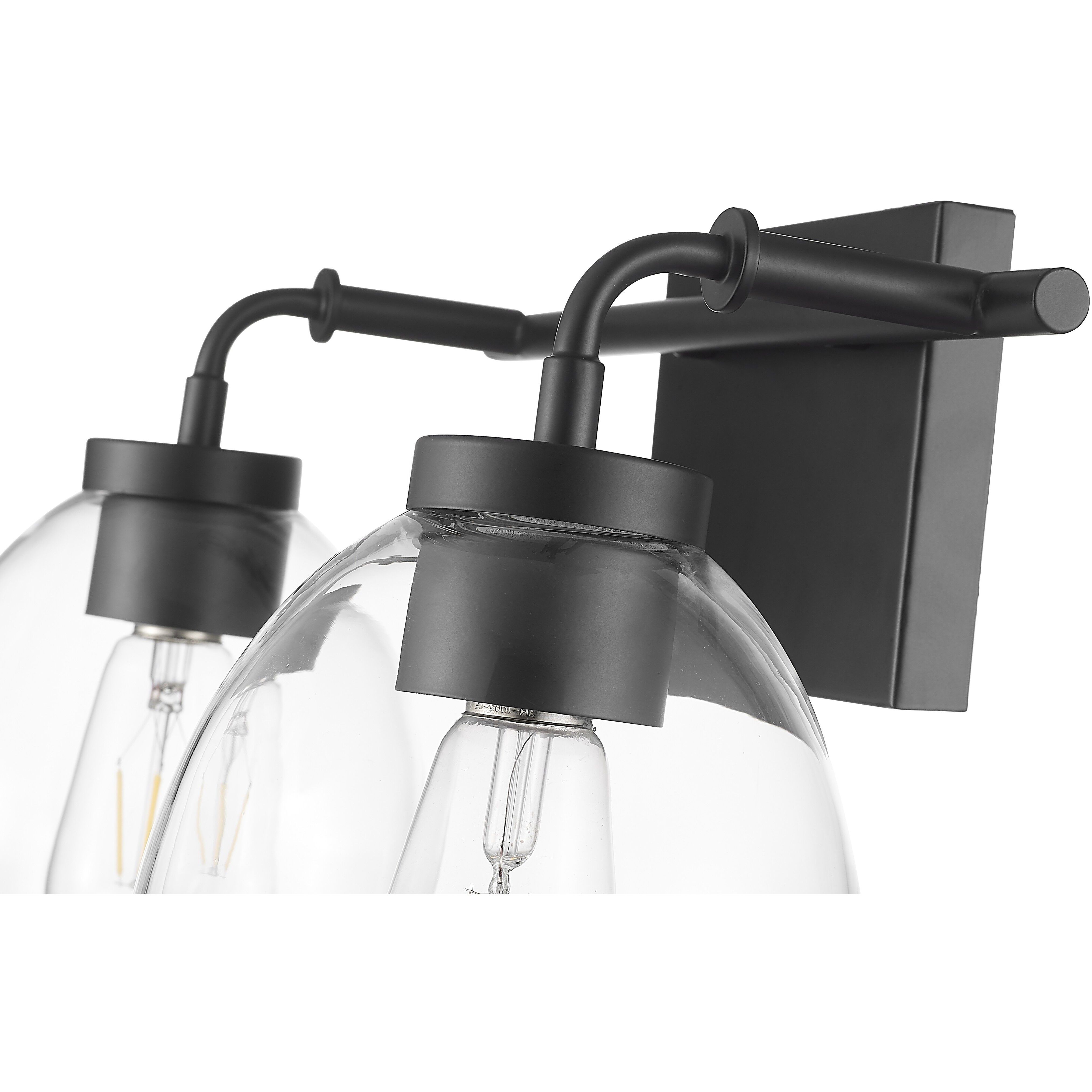 Dawes 2 Light 16 inch Matte Black Vanity Wall Light