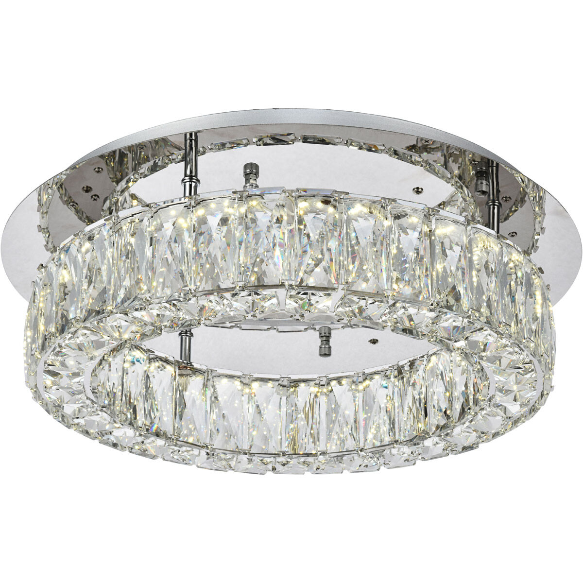 Monroe LED 17.7 inch Chrome Flush Mount Ceiling Light