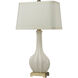 Fluted Ceramic 34 inch 150.00 watt White with Aged Brass Table Lamp Portable Light