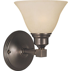 Taylor 1 Light 7 inch Siena Bronze with White Marble Glass Shade Sconce Wall Light in Sienna Bronze