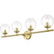 Ingrid 4 Light 33 inch Brass Bath Sconce Wall Light