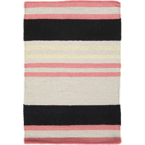 Sheffield Market 36 X 24 inch Coral, Black, Light Gray, Butter Rug