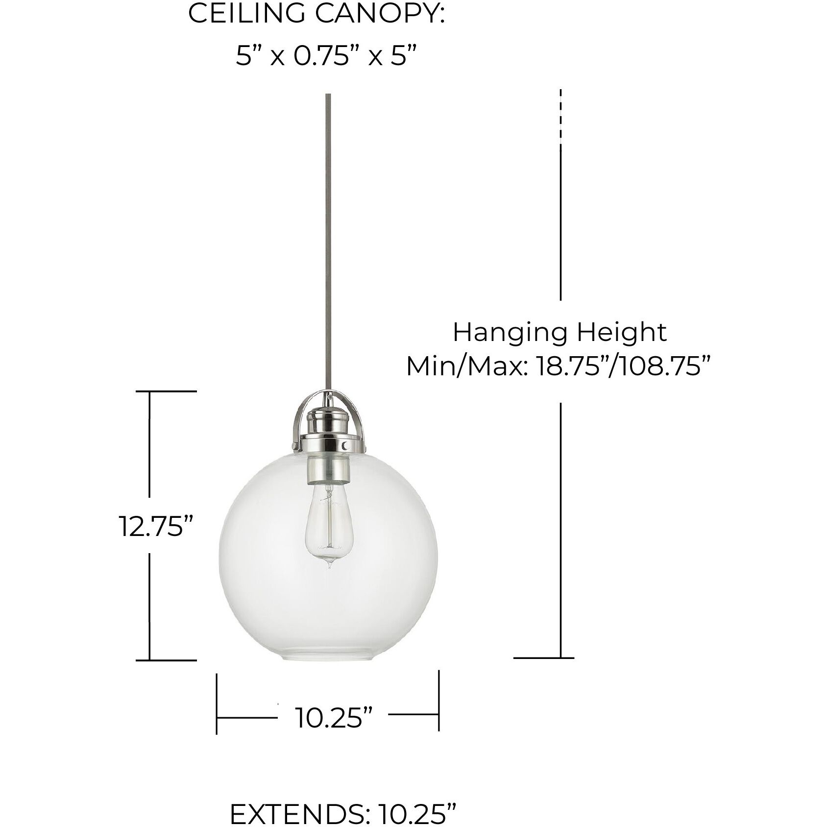 Dean 1 Light 10.25 inch Polished Nickel Pendant Ceiling Light