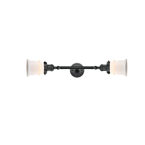 Franklin Restoration Small Canton LED 6 inch Matte Black Bath Vanity Light Wall Light in Matte White Glass, Franklin Restoration