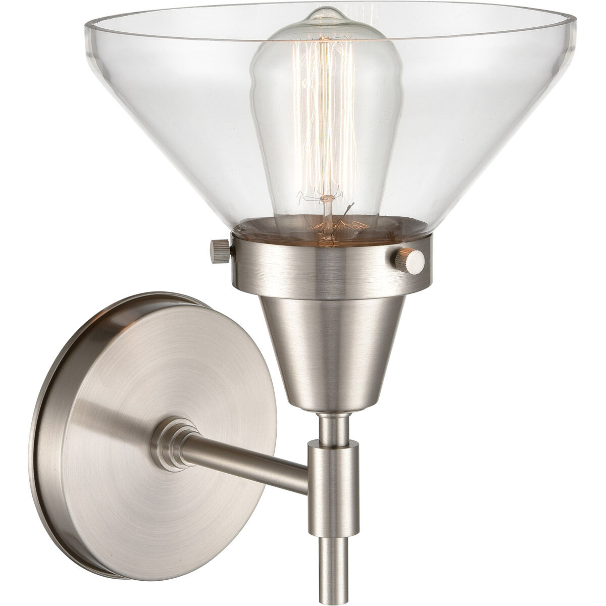 Caden LED 8 inch Satin Nickel Sconce Wall Light in Clear Glass