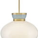 Lucy 1 Light 15 inch Lacquered Brass with Seafoam Pendant Ceiling Light