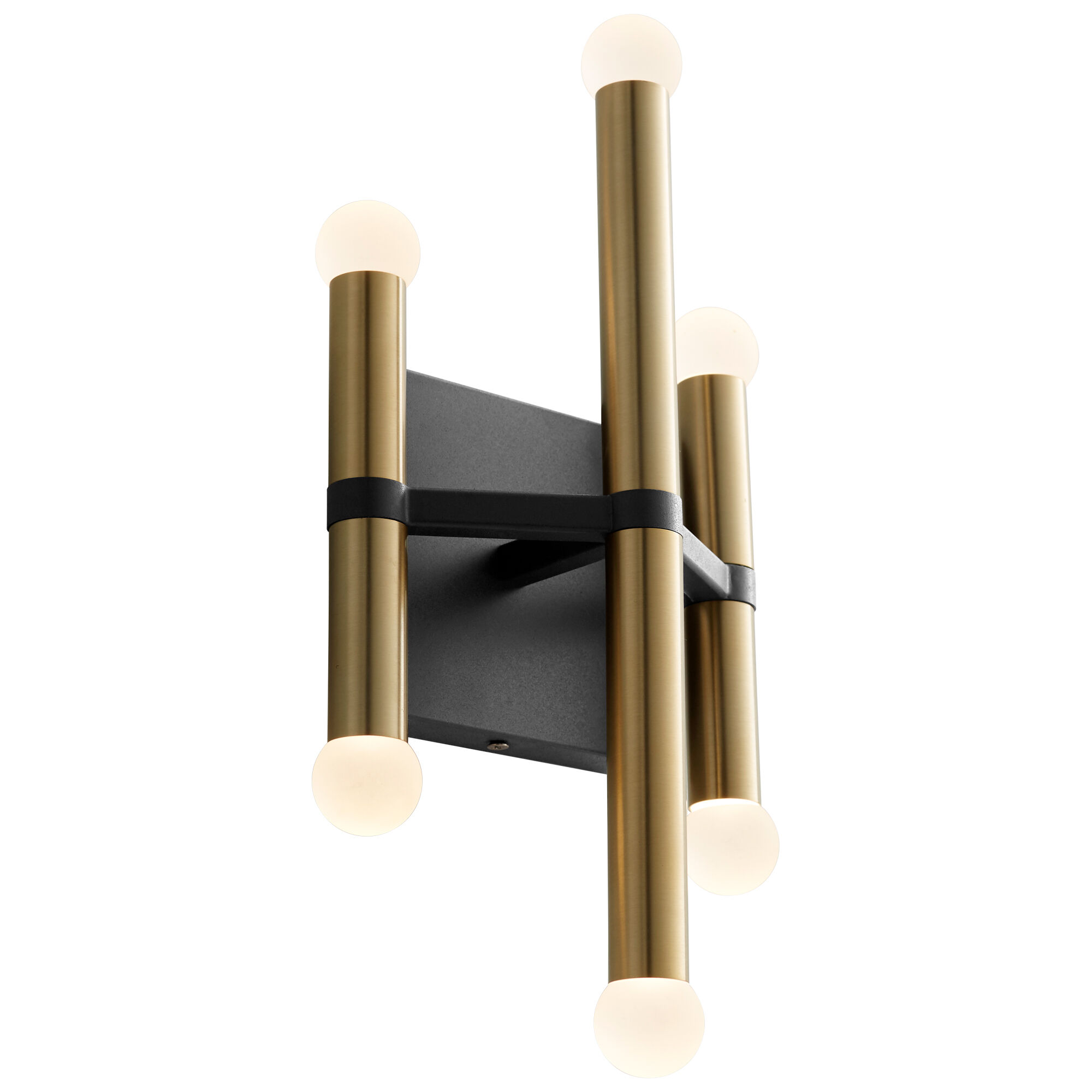 Nero 6 Light 7 inch Black/Aged Brass Sconce Wall Light