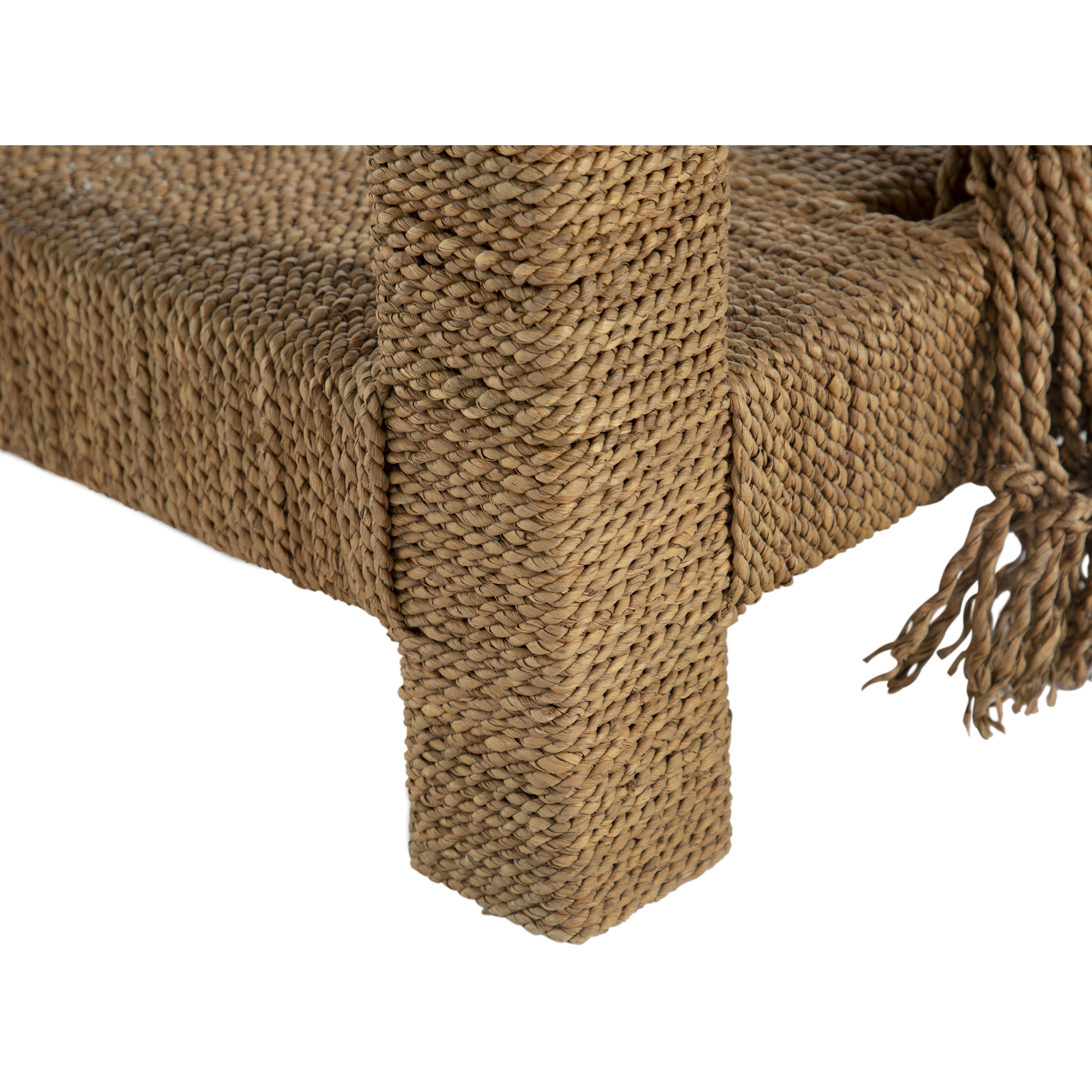 Hutch 70 X 18 inch Natural Seagrass / Tempered Glass Console Table