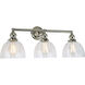 Union Square Madison 3 Light 27 inch Polished Nickel Bathroom Wall Sconce Wall Light in Clear Glass