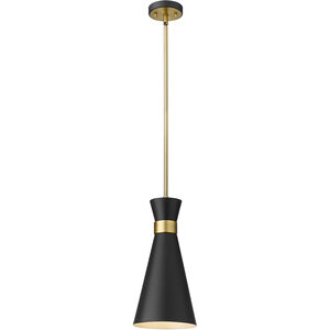 Soriano 1 Light 8 inch Matte Black and Heritage Brass Pendant Ceiling Light