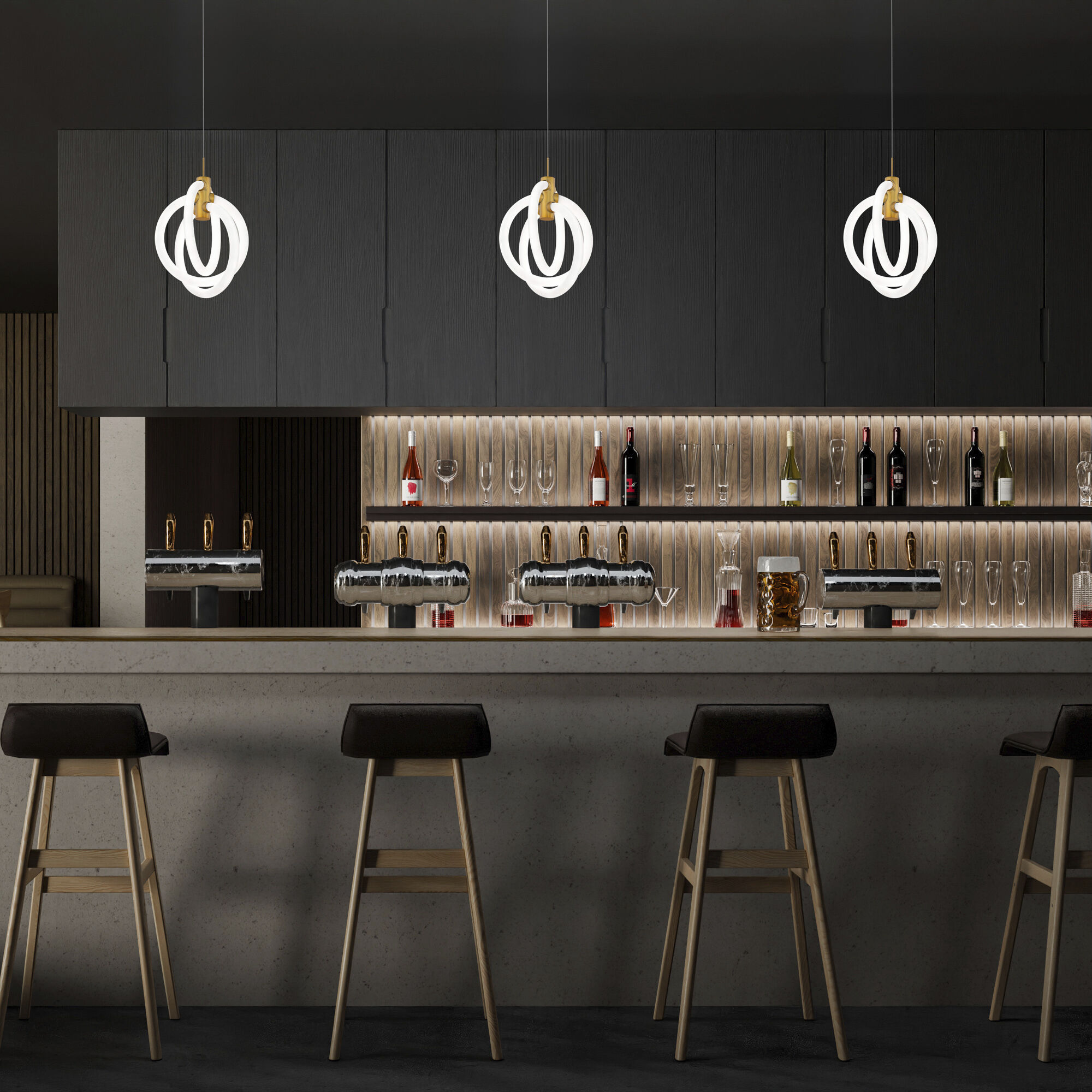 Knot LED 10 inch Aged Brass Pendant Ceiling Light in 2700K, dweLED