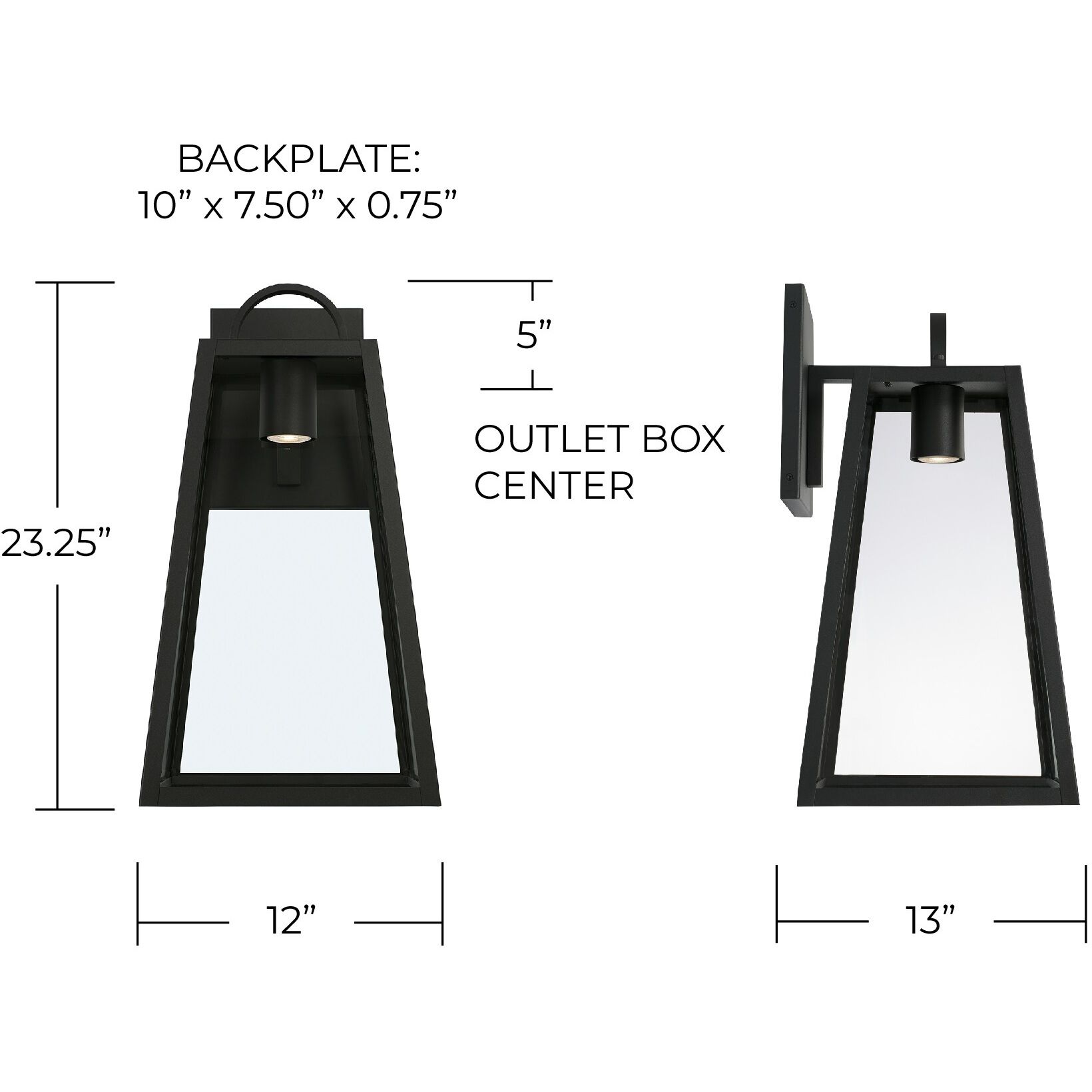 Leighton LED 23 inch Black Outdoor Wall Lantern