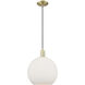 Arcadia Athens 1 Light 11.75 inch Antique Brass Mini Pendant Ceiling Light in Matte White