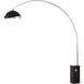 Iconic 95 inch 14 watt Satin Nickel and Black Arc Floor Lamp Portable Light in Matte Black and Silver Steel