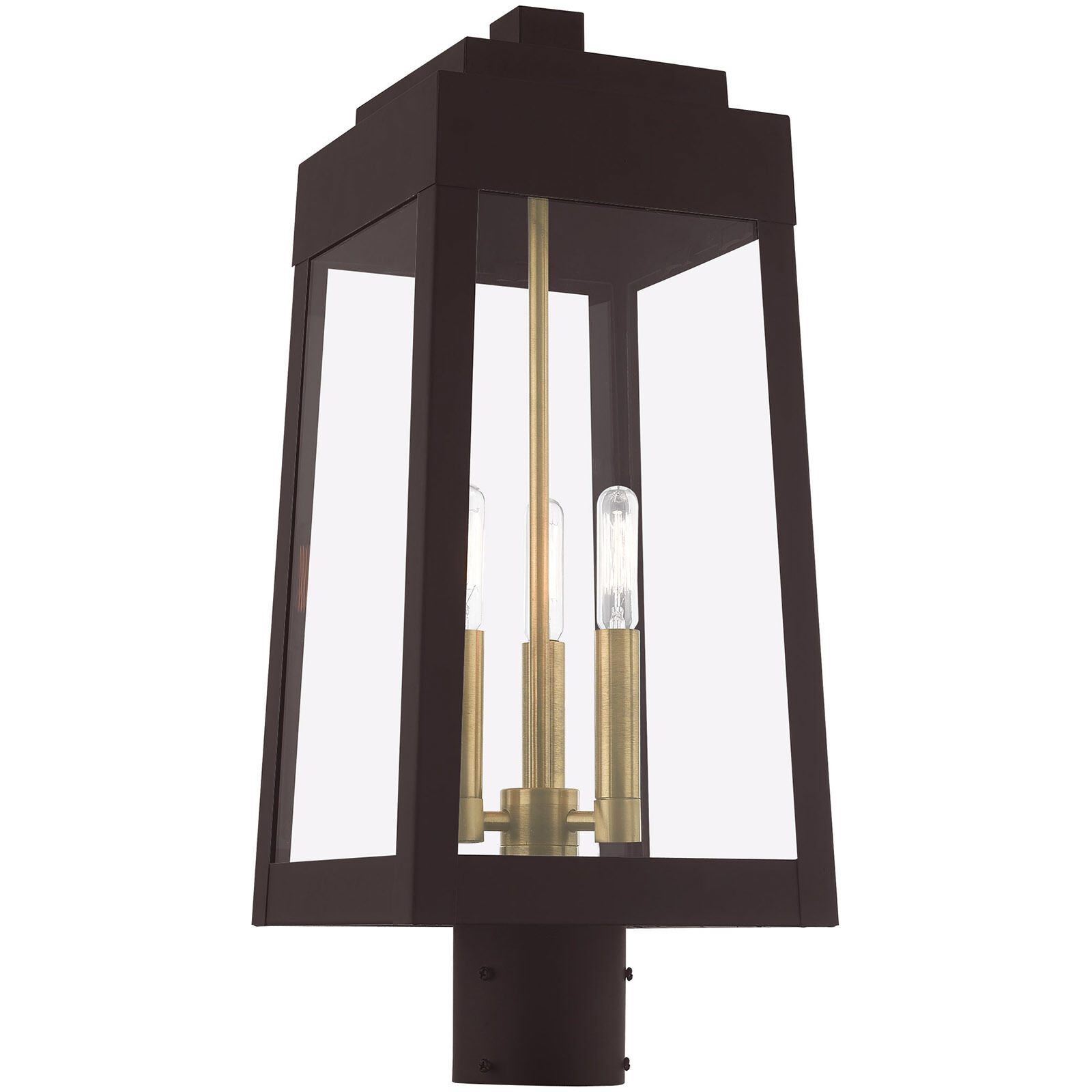 Oslo 3 Light 20 inch Bronze Outdoor Post Top Lantern