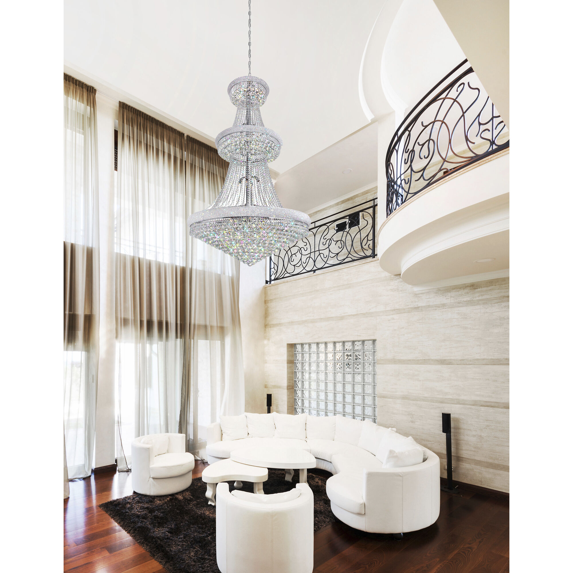 Empire 38 Light 42 inch Chrome Down Chandelier Ceiling Light