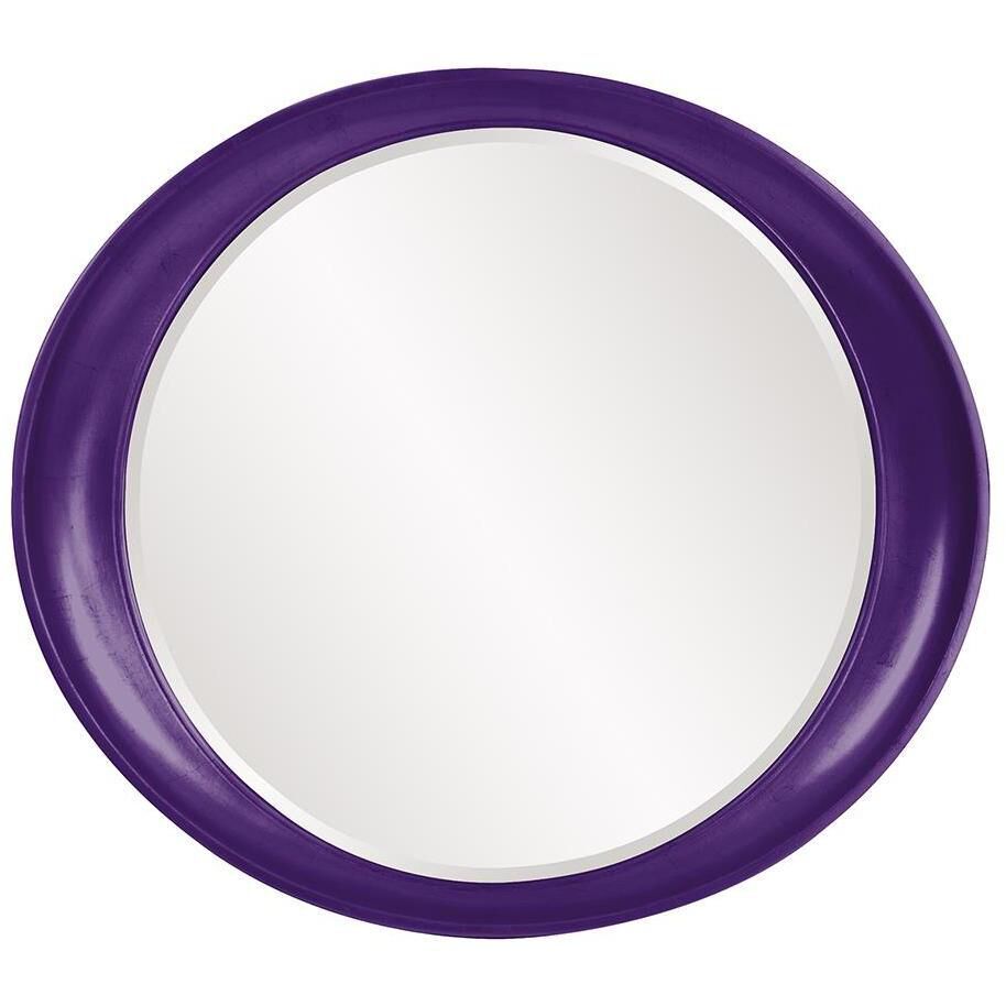Ellipse 39 X 35 inch Glossy Royal Purple Wall Mirror