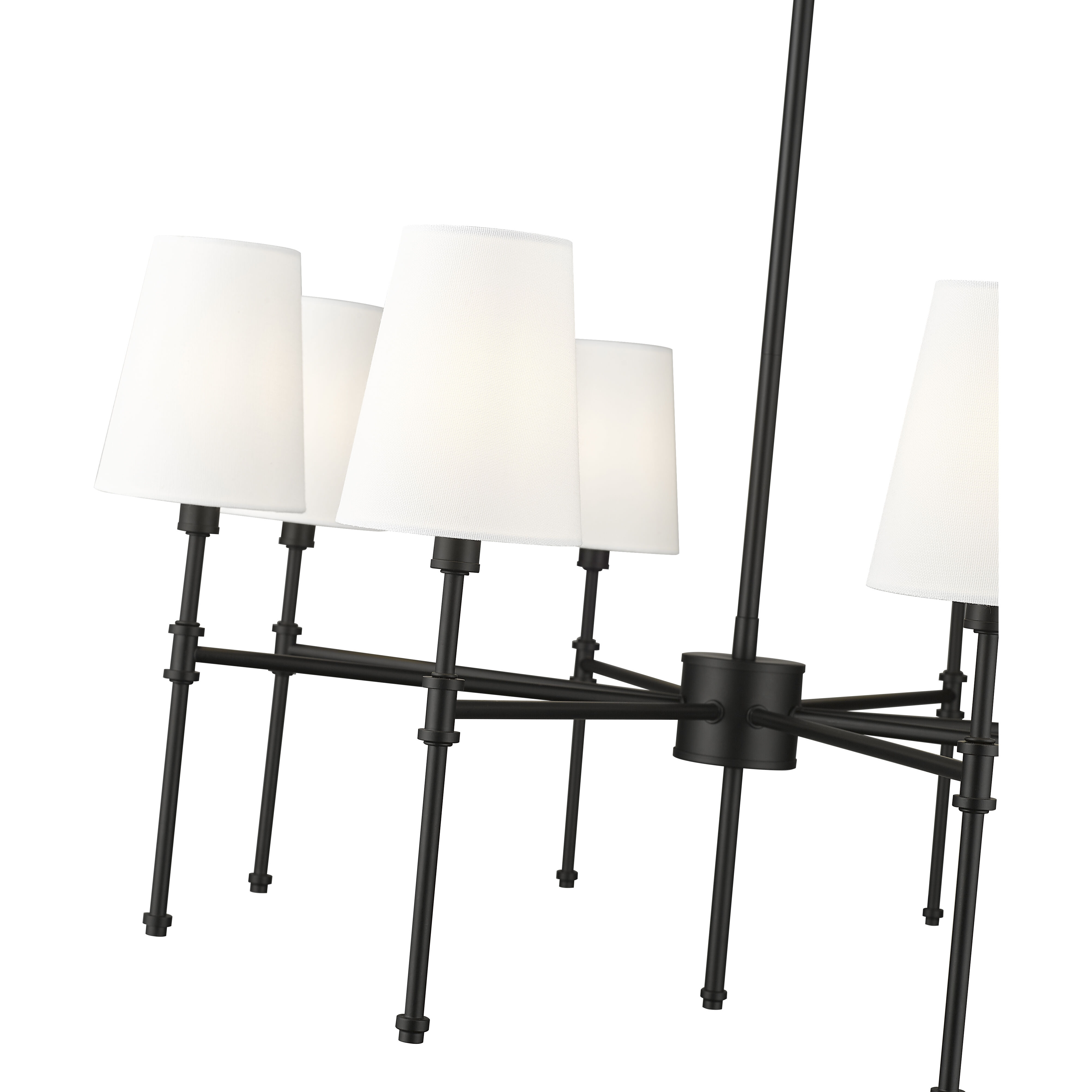 Adorra 8 Light 30 inch Matte Black Chandelier Ceiling Light