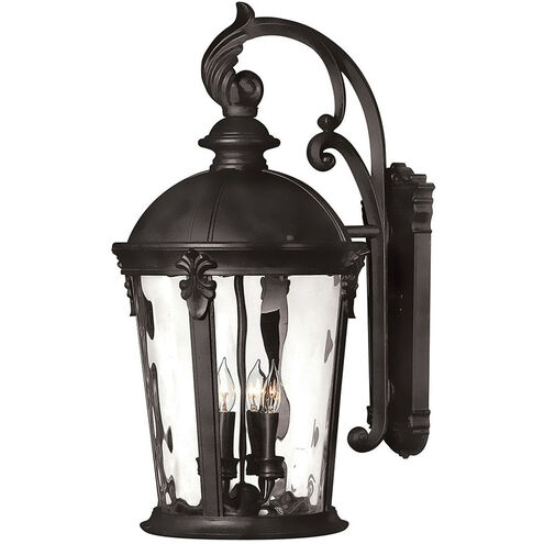 Estate Series Windsor Outdoor Wall Mount Lantern in Black, Medium