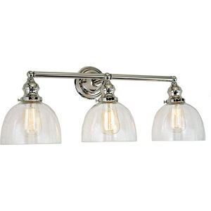 Union Square Madison 3 Light 27 inch Polished Nickel Bathroom Wall Sconce Wall Light in Clear Bubble Glass