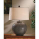 Graham 26 inch 150 watt Iron Taupe Wash Table Lamp Portable Light