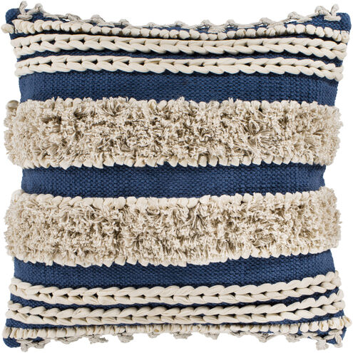 Helena 22 X 22 inch Navy/Cream Pillow Cover, Square