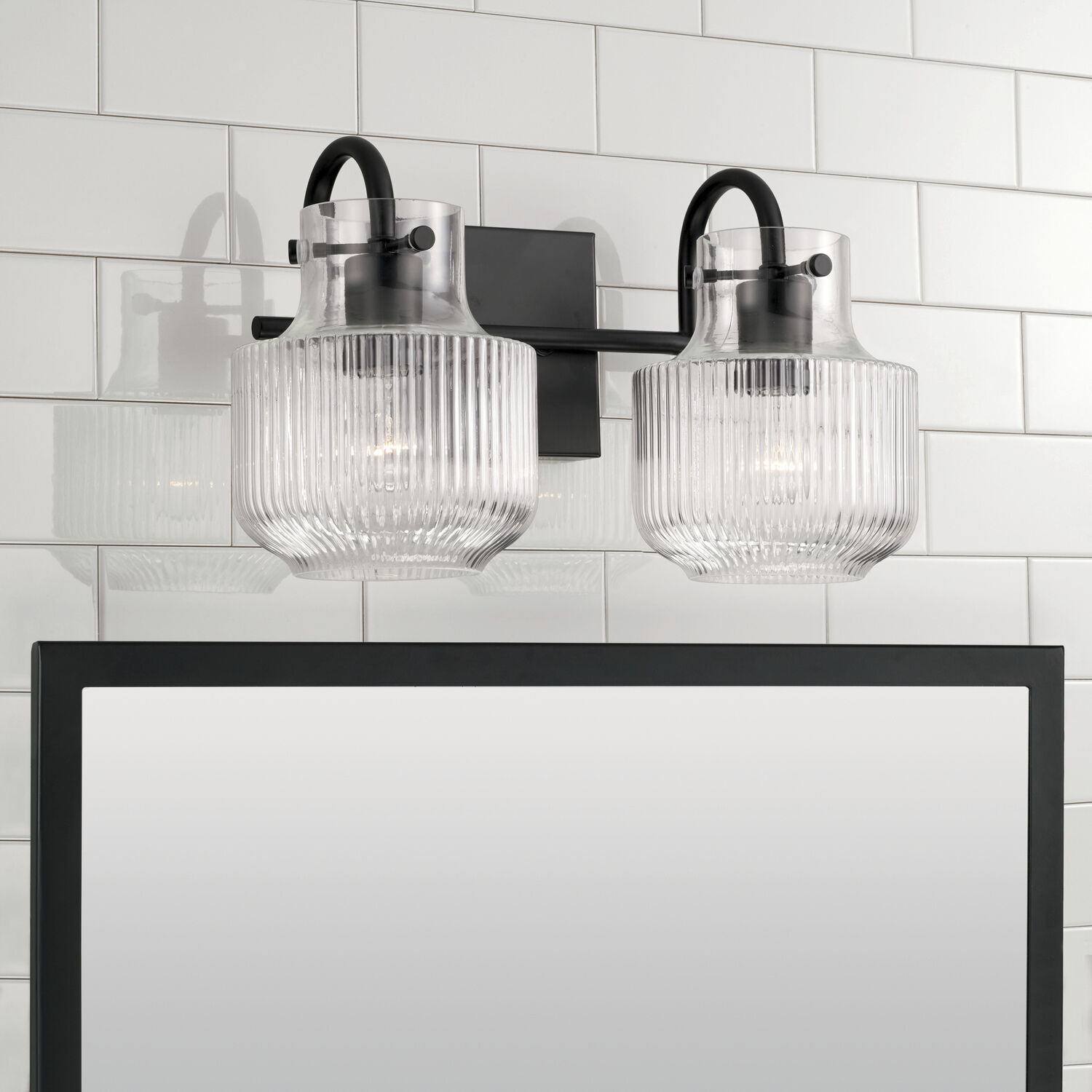 Nyla 2 Light 15 inch Matte Black Vanity Light Wall Light