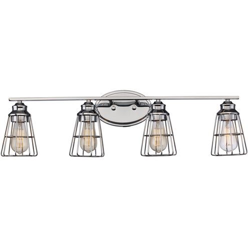 Solution 4 Light 32 inch Polished Chrome Vanity Bar Wall Light